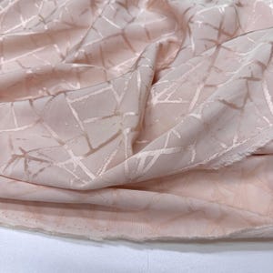 Dusty Pink Jacquard Cupro Fabric, Silky Drapey Texture (By the Yard)
