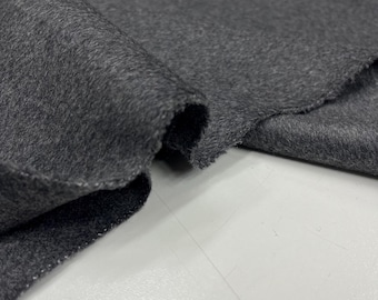 Italian Wool Cashmere Fabric in Charcoal Gray – Luxury Material  | 150 cm Width