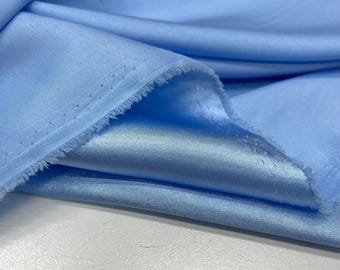 Ice Blue Satin Fabric: Lightweight, Drapey Shiny Material
