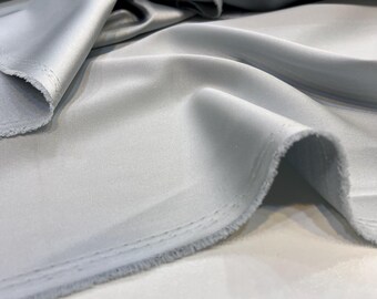 Gray Blue Acetate Satin Fabric – Luxury Shiny Soft Material | 150 cm Width