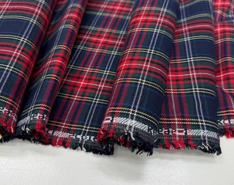Tela de cuadros escoceses azules cortada a medida, tela de algodón clásica a cuadros para costura, 150 cm de ancho