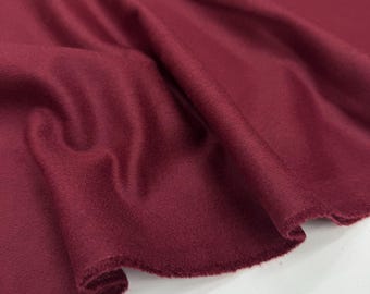 Burgundy Italian Wool Cashmere Fabric – Soft Medium-Weight Material | 150 cm Width