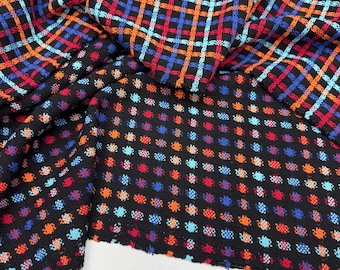 Bohemian Cotton Tweed Fabric, Double-Sided Woven Material, 150 cm Wide