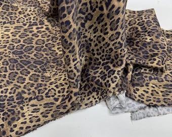 Leopard Print Cupro Fabric: Lightweight, Silky Drapey - Italian Design