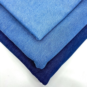 Stonewashed 100% Cotton Denim Fabric – Soft Heavyweight Material for Sewing & Upholstery | 150 cm Width