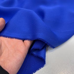 Double Face Evening Italian Crepe Fabric In Royal Blue, Crepe Dress fabric, Skirt, Jacket, Home Textiles,(1.64 yards or 150 cm or 58 inches)