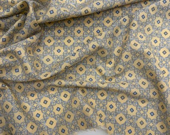 Tela de voile de algodón con estampado geométrico de azulejos para vestidos, blusas y proyectos de costura (150 cm/59")