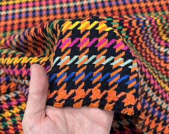 Bohemian Tweed Fabric: Orange Cotton Textured Weave (150cm Wide)