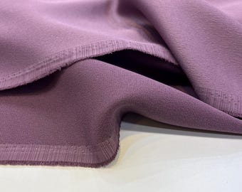 Tela crepé, rosa seca, doble cara, textil italiano, 150 cm de ancho.