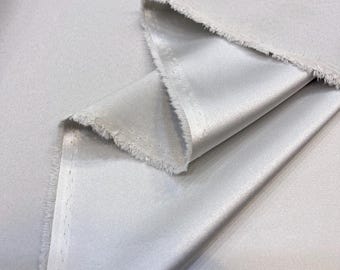 Gray Acetate Satin Fabric: Luxury Shiny Evening Gown Material (150cm Width)
