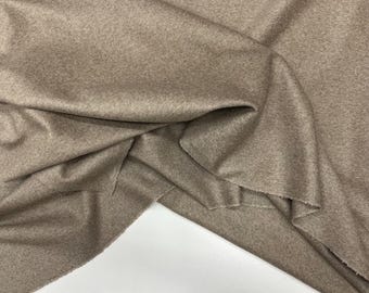 Italian Wool Cashmere Fabric in Taupe – Luxury Material  | 150 cm Width