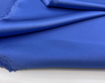 Indigo Blue Acetate Satin Fabric – Luxury Shiny Soft Material  | 150 cm Width