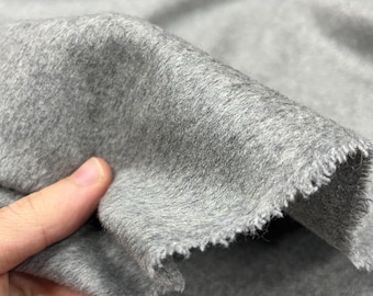 Italiaanse wollen kasjmierstof in zilvergrijs – luxe materiaal | 150 cm breed: