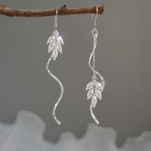 Leaf Dangle Earrings S925 Sterling Silver Leaf Earrings Leaf Necklace Wedding Jewelry Bridesmaid Earrings Birthday Gift For Her Christmas