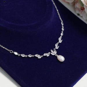 Freshwater Pearl Jewellery Set Pearl Drop Earrings Pearl Necklace Wedding Bridal Jewelry Gift For Her Gift For Bridesmaids Christmas Gift bild 3