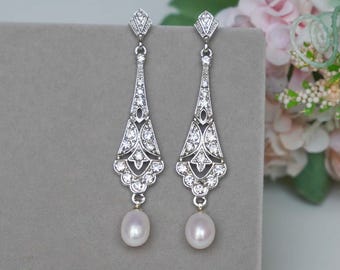 Natural Pearl Earrings Freshwater Pearl Drop Earrings Pearl Necklace Wedding Jewelry Set Bridal Earrings Gift For Bridesmaids Gift For Her