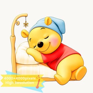 Winnie the Pooh png, 1 PNG+1 SVG, cozy cartoon images, Digital design PNG file for sublimation, High Resolution, Instant download