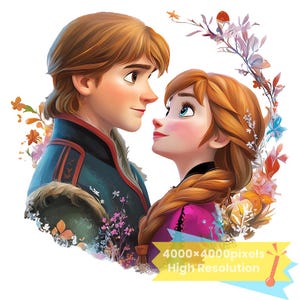 Frozen png, 1 PNG+1 SVG, romantic cartoon images, Digital design PNG file for sublimation, High Resolution, Instant download