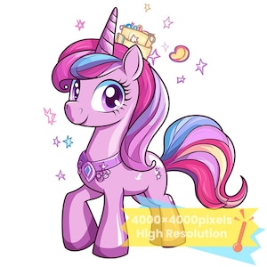 My Little Pony png, 1 PNG+1 SVG, fantasy unicorn images, Digital design PNG file for sublimation, High Resolution, Instant download