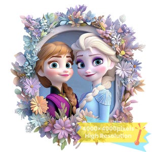 Frozen png, 1 PNG+1 SVG, elegant cartoon images, Digital design PNG file for sublimation, High Resolution, Instant download