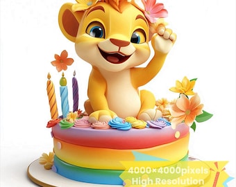 Imágenes prediseñadas de Simba, El Rey León PNG SVG, imágenes coloridas (descarga digital)