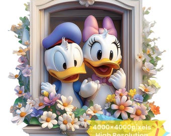 デイジーダックとドナルドダックのダンス - デジタルダウンロード SVG