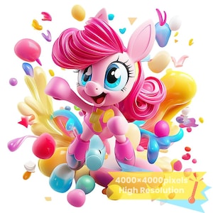My Little Pony png, 1 PNG+1 SVG, vibrant cartoon images, Digital design PNG file for sublimation, High Resolution, Instant download