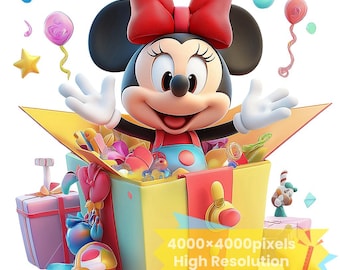 Minnie Mouse Clipart, Joyful Party PNG SVG, Digital Download