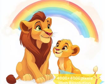 Imágenes prediseñadas de la familia Simba, PNG+SVG, alta resolución (descarga digital)