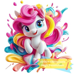 My Little Pony png, 1 PNG+1 SVG, vibrant cartoon images, Digital design PNG file for sublimation, High Resolution, Instant download