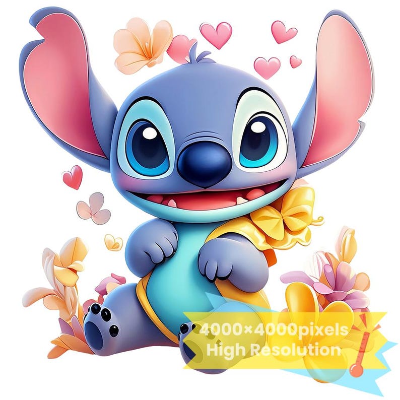 Stitch Png, 1 PNG+1 SVG, Happy Little Guy Images, Digital Design PNG ...