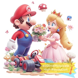 Super Mario PNG, 1 PNG + 1 SVG, imágenes de dibujos animados extravagantes, archivo PNG de diseño digital para sublimación, alta resolución, descarga instantánea