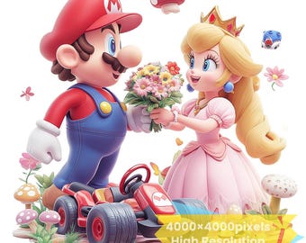 Super Mario PNG SVG, Whimsical Cartoon Images (Digital Download)