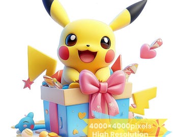 ピカチュウ スイートサプライズ PNG SVG、デジタルダウンロード