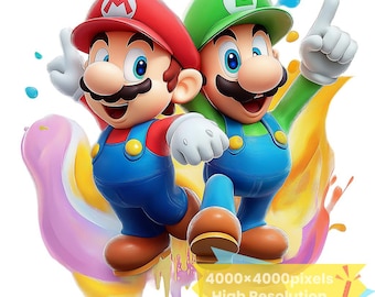 Super Mario PNG SVG, Cartoon Images (Digital Download)