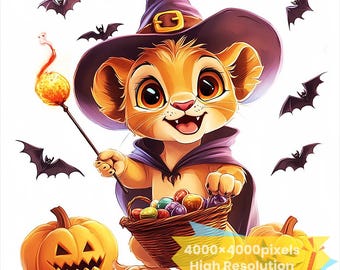 Clipart de Halloween de Simba, El Rey León PNG SVG, Descarga digital