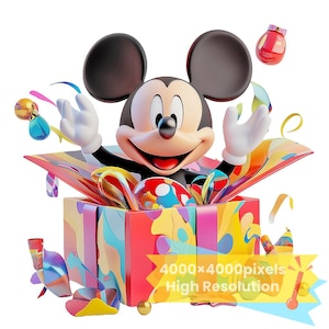 Mickey clipart, 1 PNG+1 SVG, playful cartoon images, Digital design PNG file for sublimation, High Resolution, Instant download