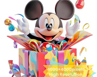 Micky Maus Clipart, Verspielter Cartoon Bild (PNG + SVG Digital Download)