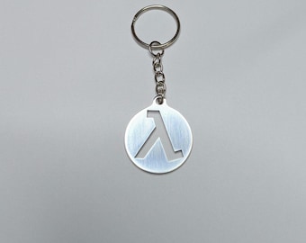 Half-Life Lambda Keychain: Brushed Stainless Steel Gamer Gift