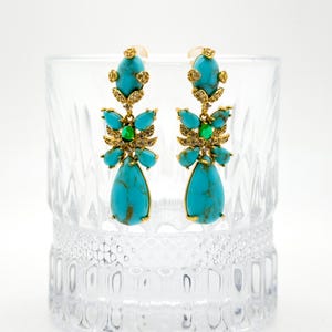 Vintage Turquoise Earrings, Court-style Earrings, Ethnic Style Earrings, Fashion Earrings,Elegant Earrings,Earrings for women