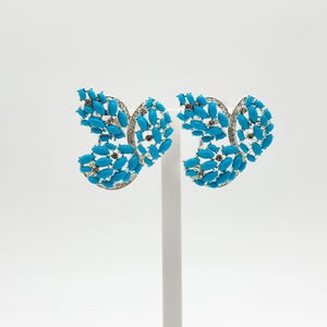 French simple blue leaf earrings, pastoral earrings, ethnic earrings, temperament earrings, women&#39;s earrings