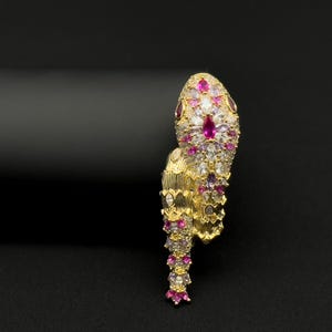 French vintage snake brooch, personalized brooch, unique brooch, suit brooch