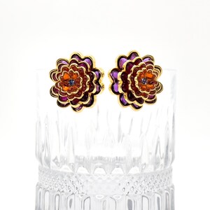 French simple and fashionable multi-layer flower earrings, pastoral earrings, Elegant Earrings, earrings for women