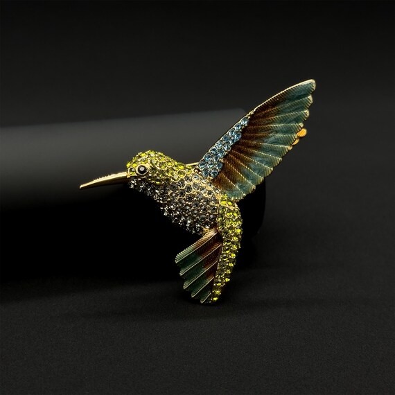 French vintage hummingbird brooch, 3D bird brooch, party brooch, suit brooch, exquisite brooch, ladies brooch, dinner brooch