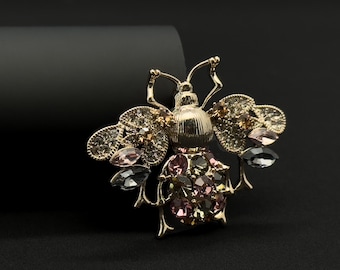 Vintage bee brooch, unique brooch, mecha brooch, personalized brooch, pendant & brooch dual purpose