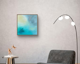 I Fall for your Ocean Eyes – Abstraktes Acrylgemälde | 50x50 cm | Auftragswerk light