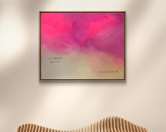 Love Language: Pink skies and extra long hugs – Abstraktes Originalgemälde | 80 x 100 cm
