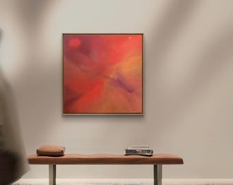 BURNING SILENCE – Abstraktes Acrylbild auf Leinwand | Originalkunstwerk | 80×80 cm