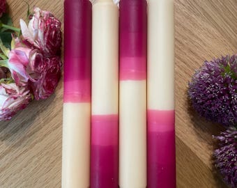 Dip Dye Kerzen Set - Vanille Pink Bordeaux
