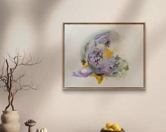 HALF MOON BLOOM – Abstraktes Acrylgemälde auf Leinwand | Originalkunst | 50x40 cm